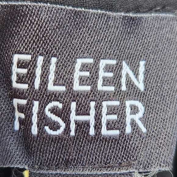 Eileen Fisher Pants Women's Large Black Wide Leg Dropped Rise Chiffon Classic - Picture 2 of 10